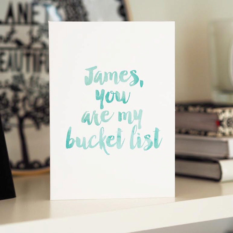 Bucket List Card - Romantic Card - Valentines Card - Anniversary Card - Couples Card - Personalised Card - Personalized Card