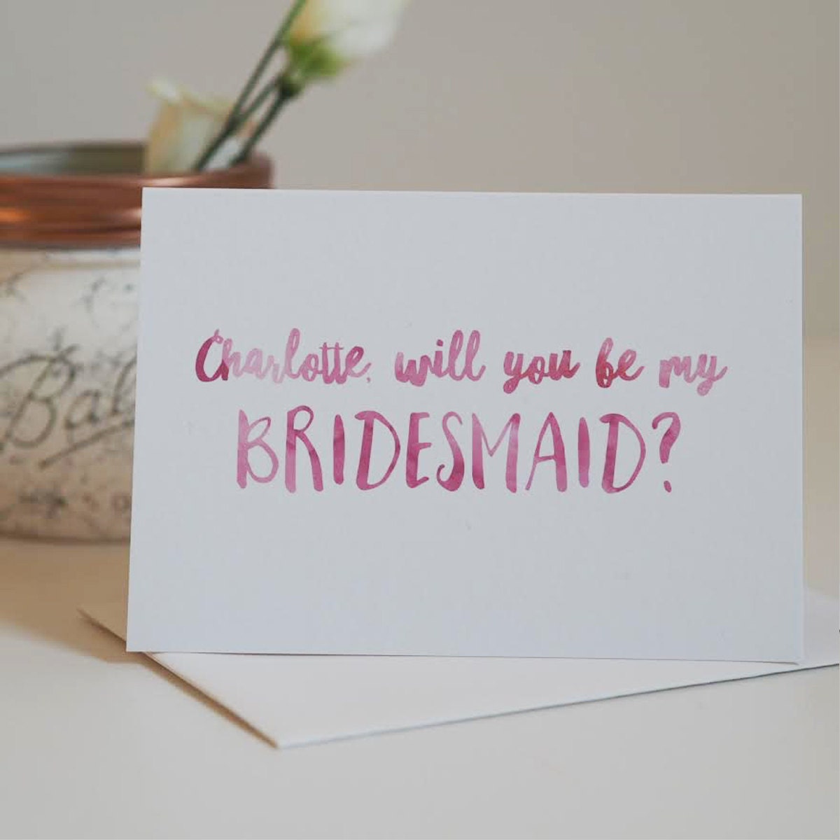 Bridesmaid Card - Be My Bridesmaid Card - Wedding Card - Bridesmaid