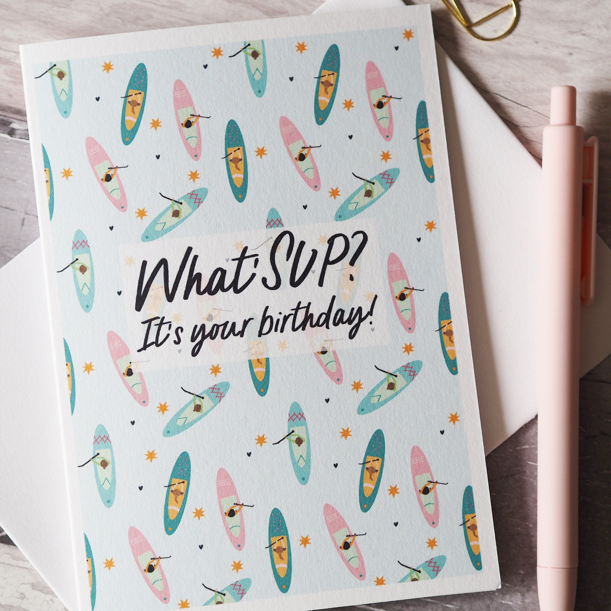 Paddle Boarding Birthday Card