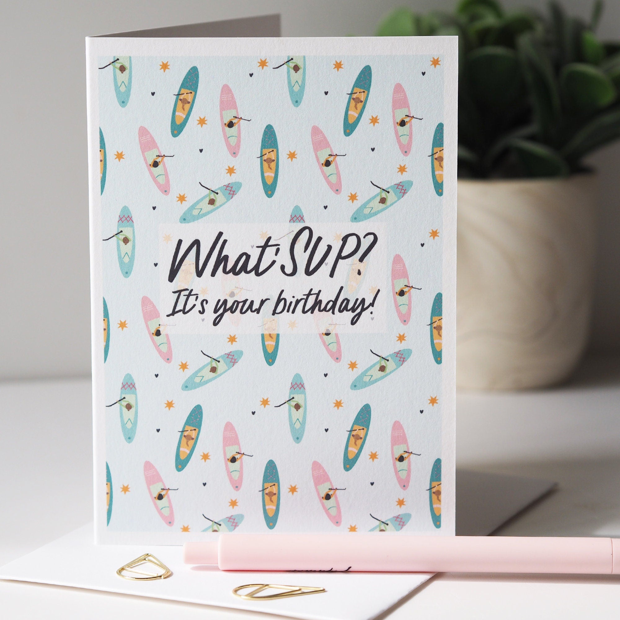 Paddle Boarding Birthday Card
