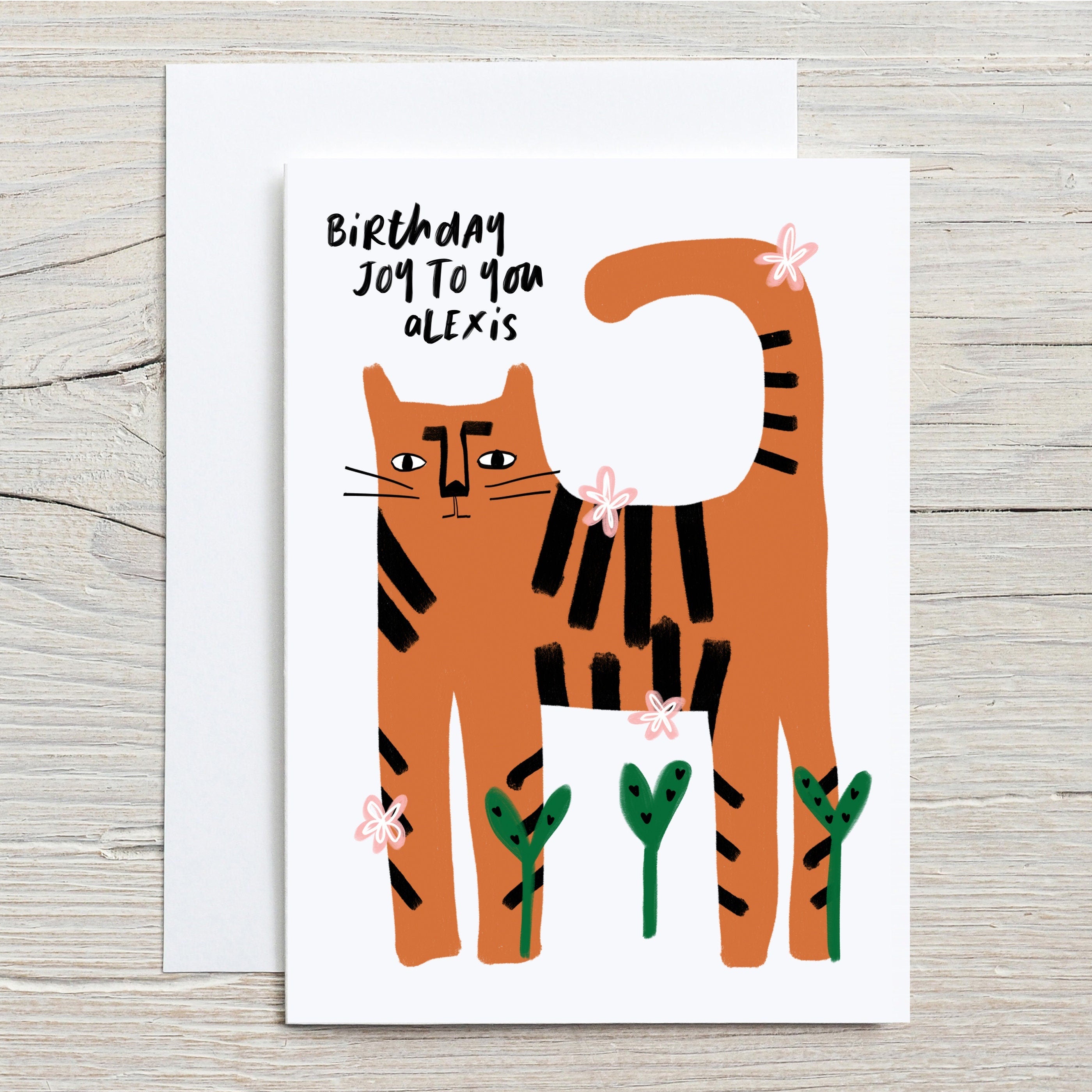 Birthday Joy Tiger Personalised Birthday Card