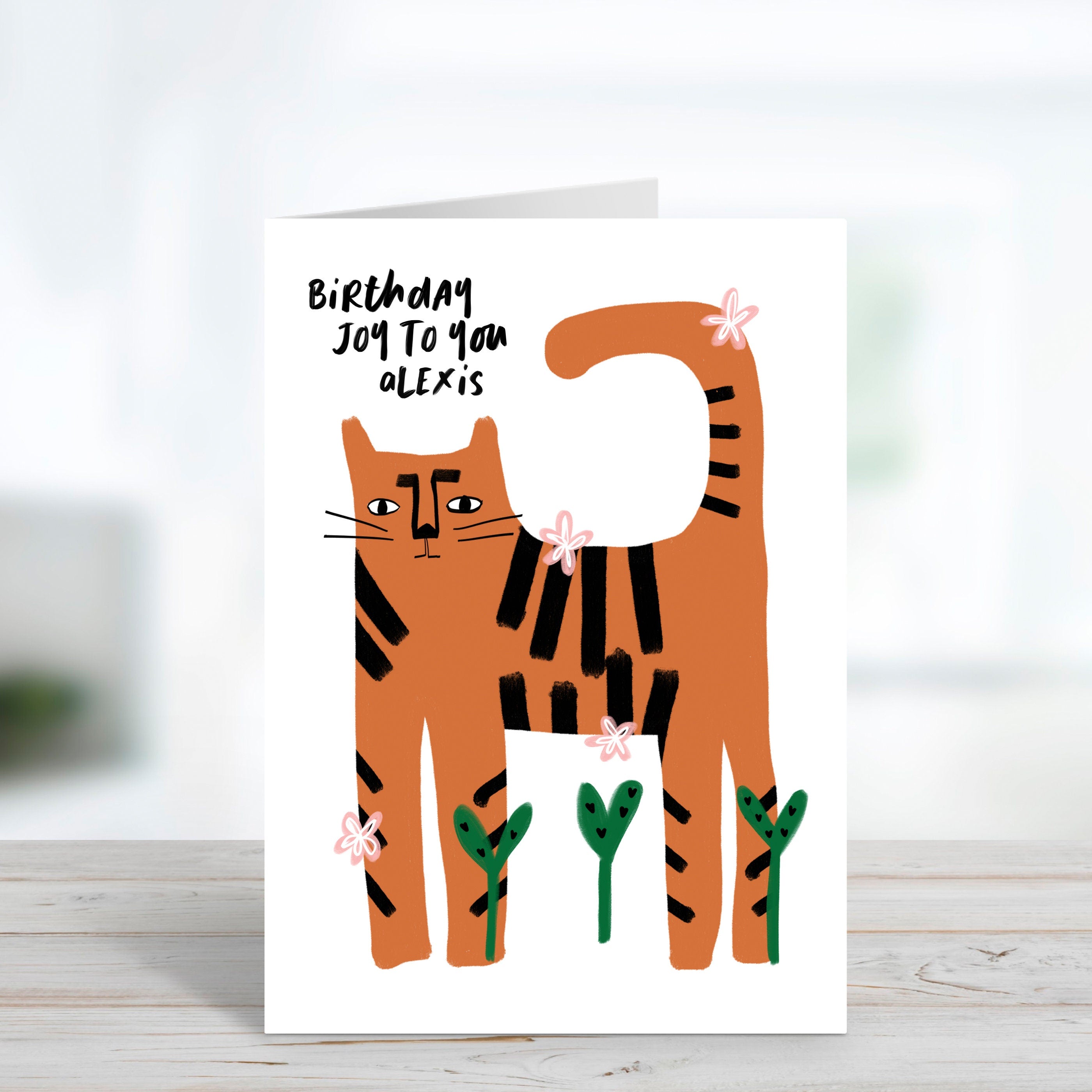 Birthday Joy Tiger Personalised Birthday Card