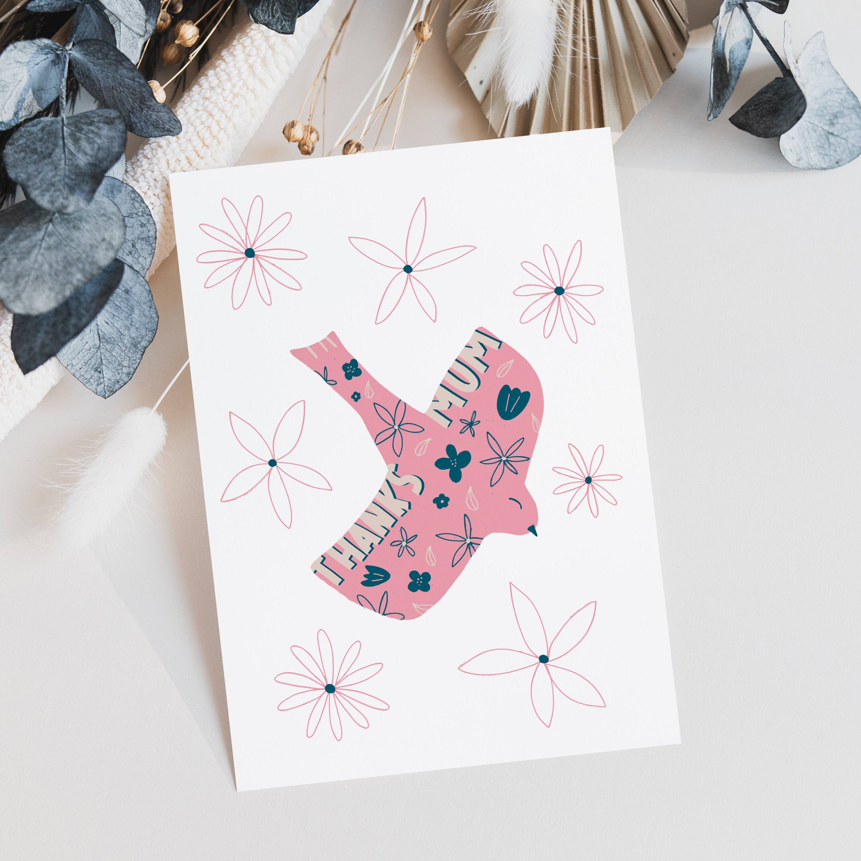 Bird Thanks Mum Mother's Day Card
