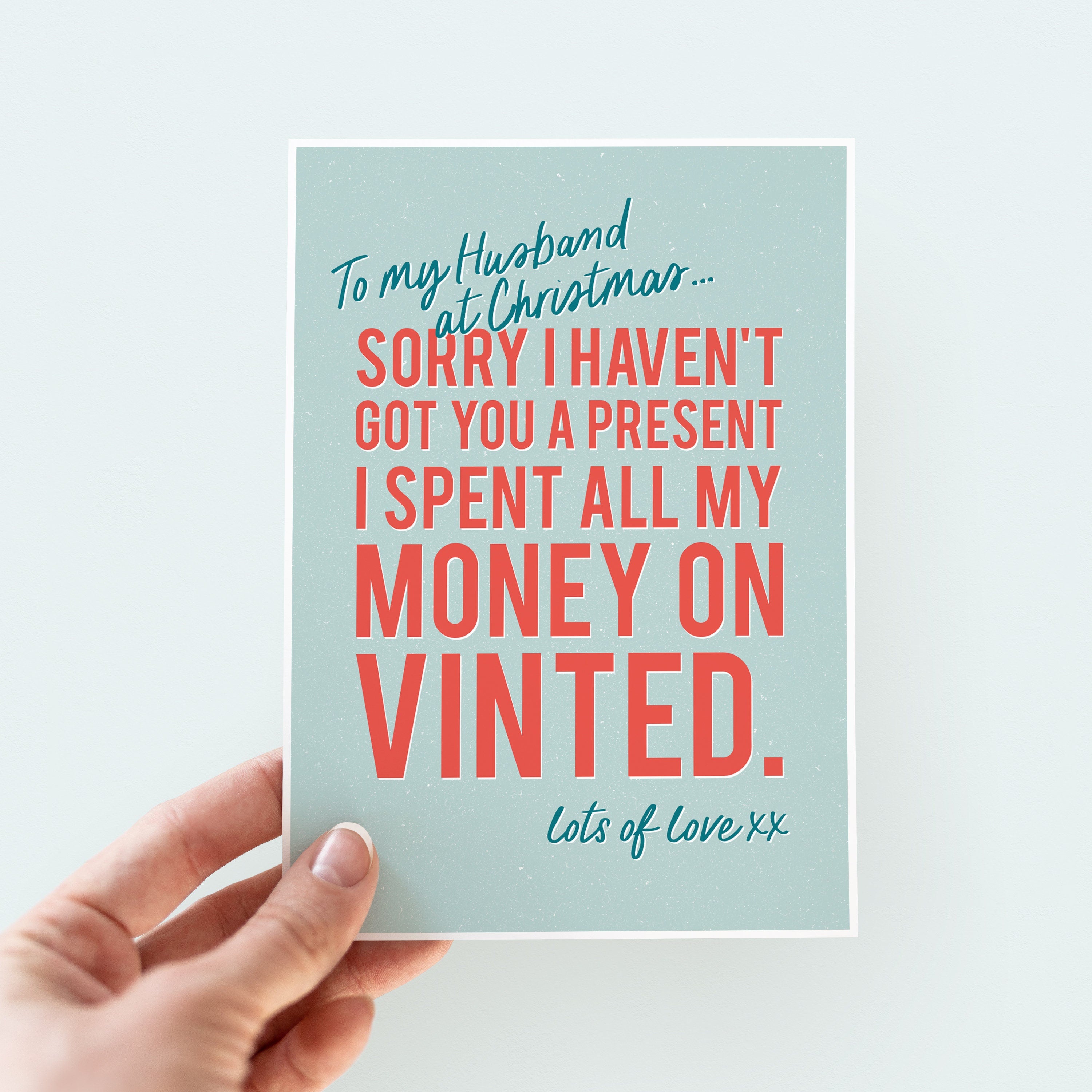 Funny Vinted Christmas Card For Husband