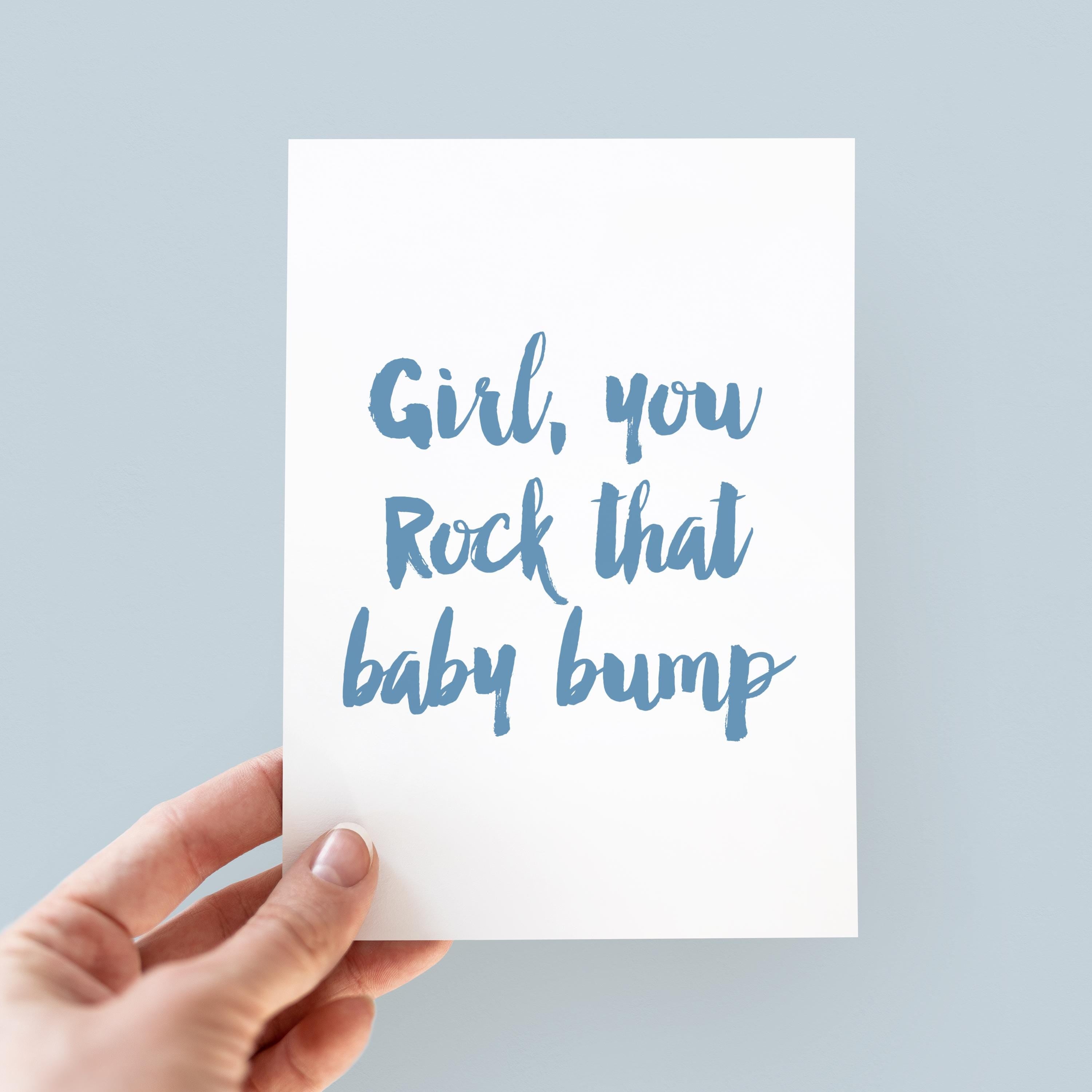 Rock That Baby Bump Card - Pregnancy Congratulations Card - Congratulations Card - Mum To Be Card - Mom To Be Card - Pregnancy Card
