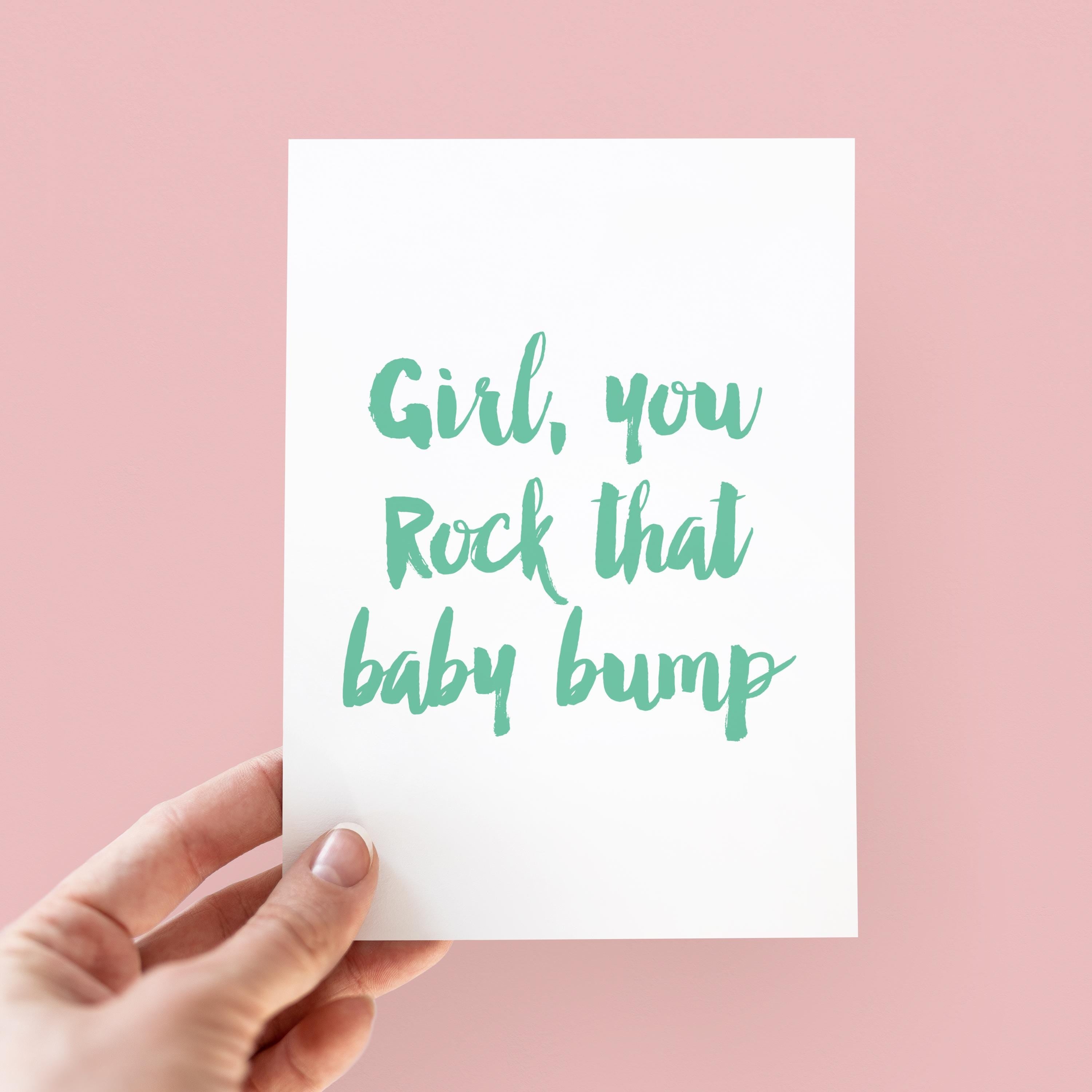 Rock That Baby Bump Card - Pregnancy Congratulations Card - Congratulations Card - Mum To Be Card - Mom To Be Card - Pregnancy Card