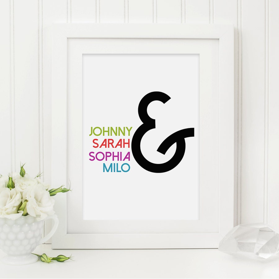 Family Ampersand Print - Personalised Print - Custom Print - Family Print - Ampersand Print - Typography Print - Personalized Print