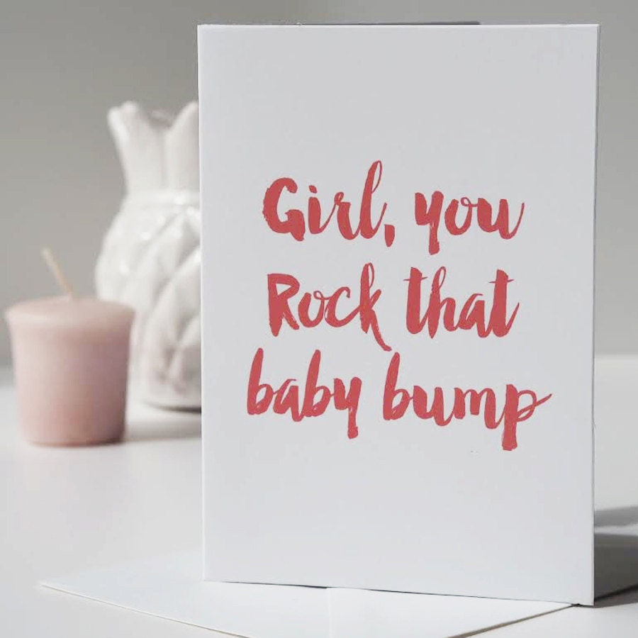 Rock That Baby Bump Card - Pregnancy Congratulations Card - Congratulations Card - Mum To Be Card - Mom To Be Card - Pregnancy Card
