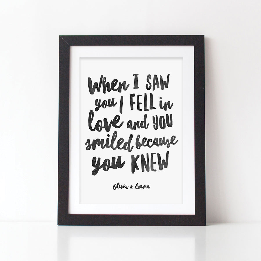 Personalised Romantic Quote Print