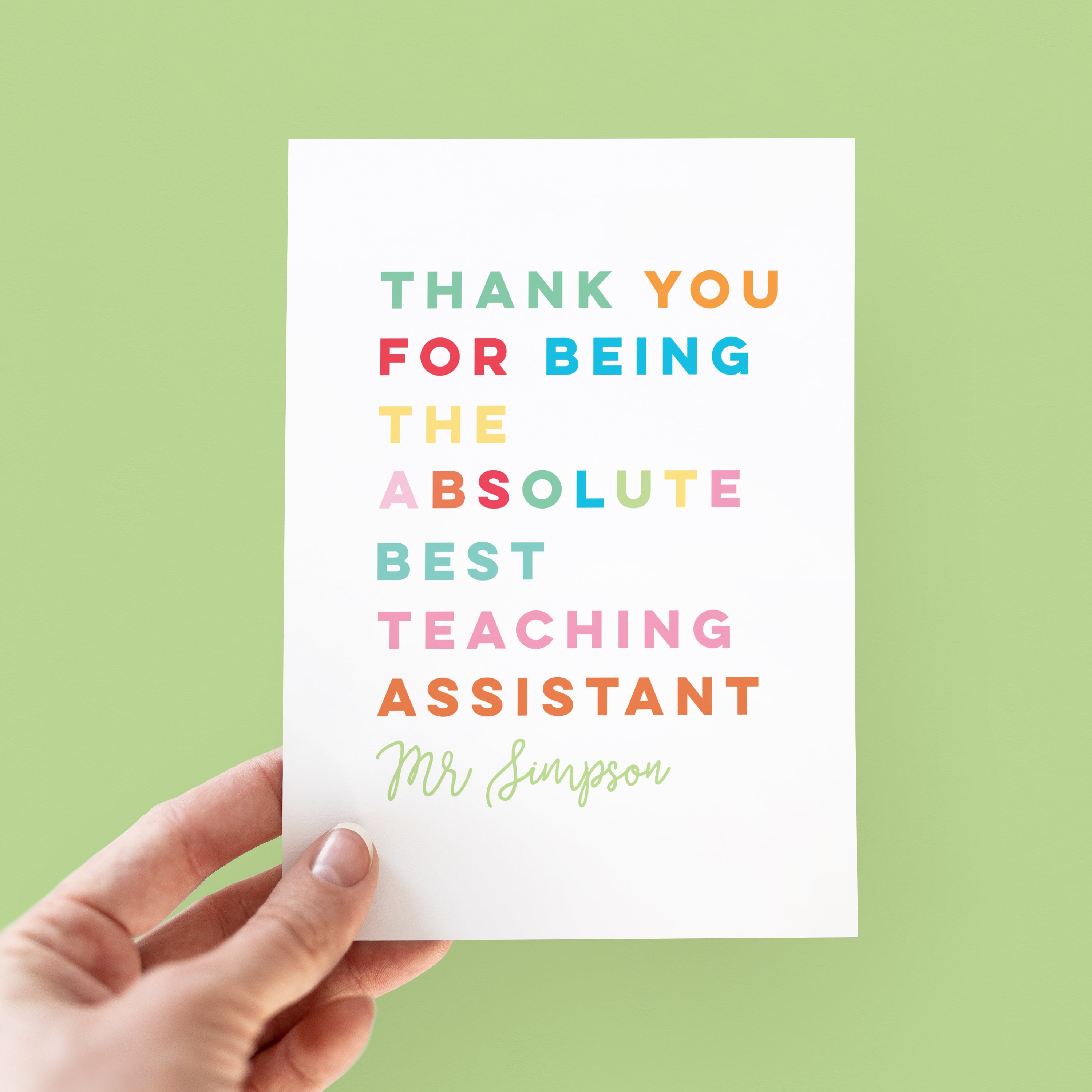Absolute Best Teacher Thank You Card