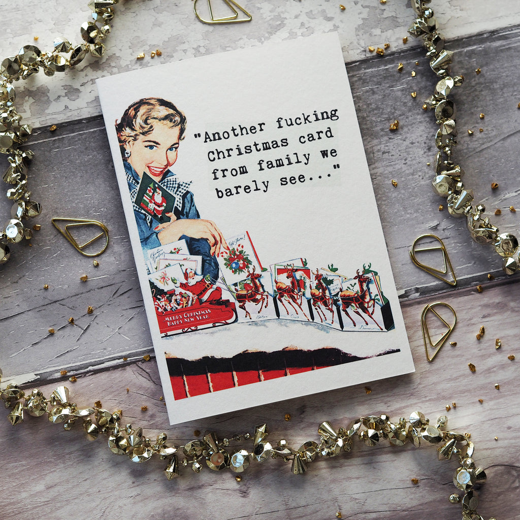 Funny Retro Family Christmas Card