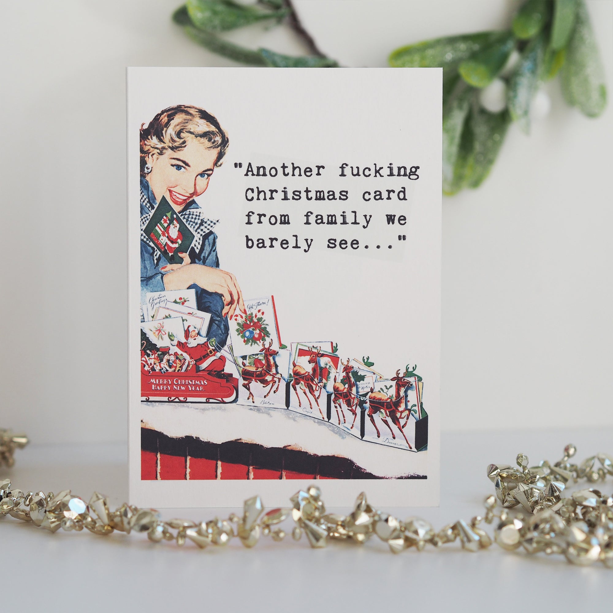 Funny Retro Family Christmas Card