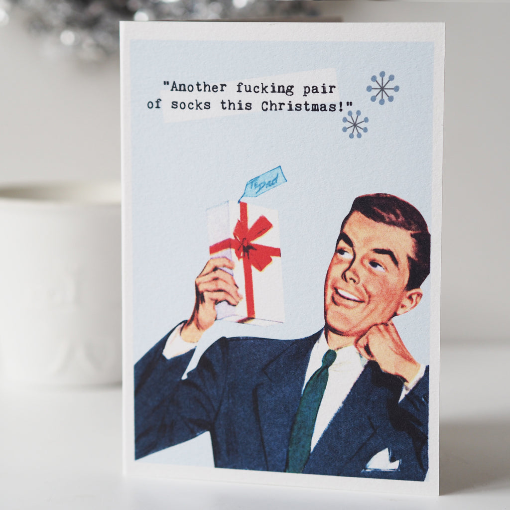 Funny Retro Christmas Card For Dad
