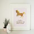 Personalised Believe in Unicorns You Gold Foil Print