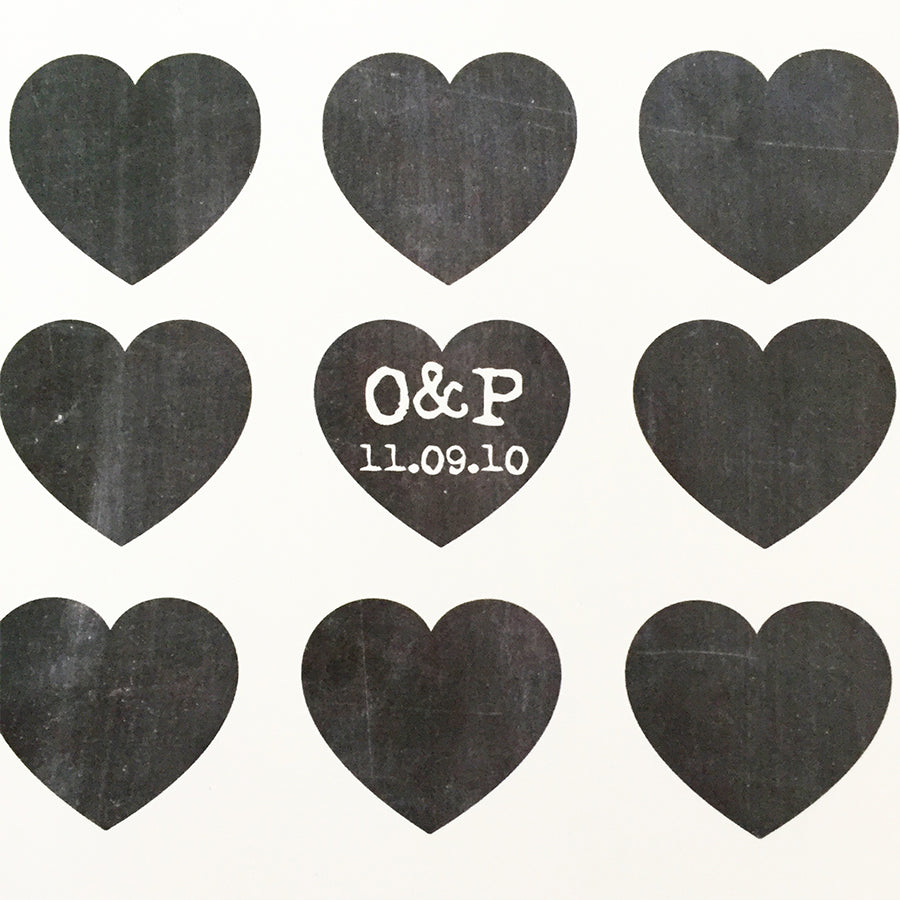 Chalkboard Love Heart Personalised Print