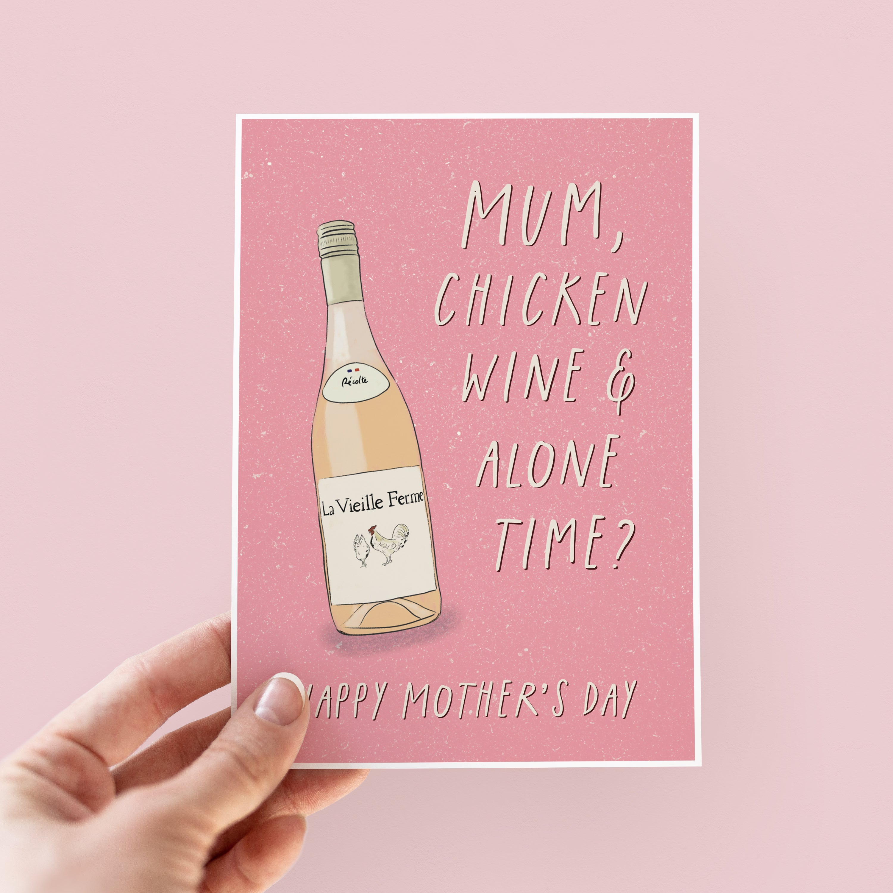 Chicken Wine Mother's Day Card - Funny Card For Mum