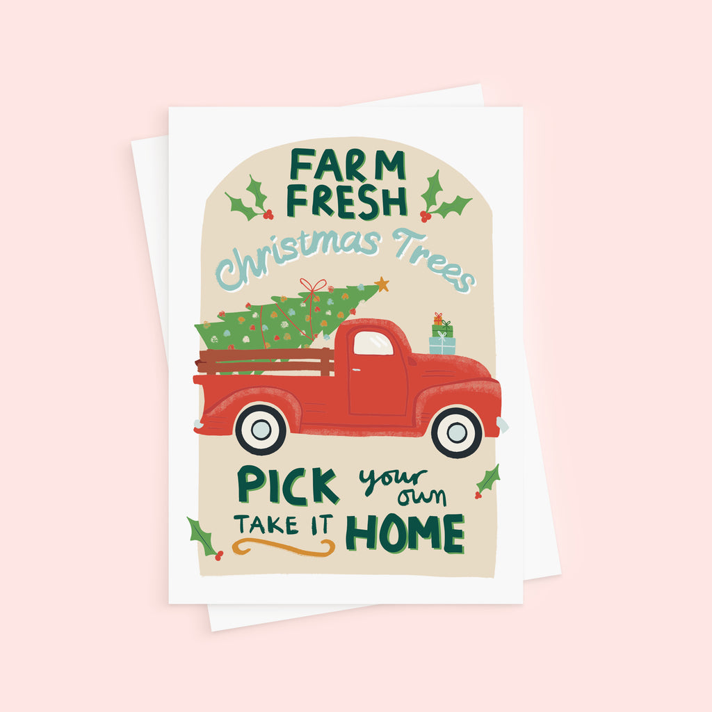 Retro Christmas Tree Christmas Card