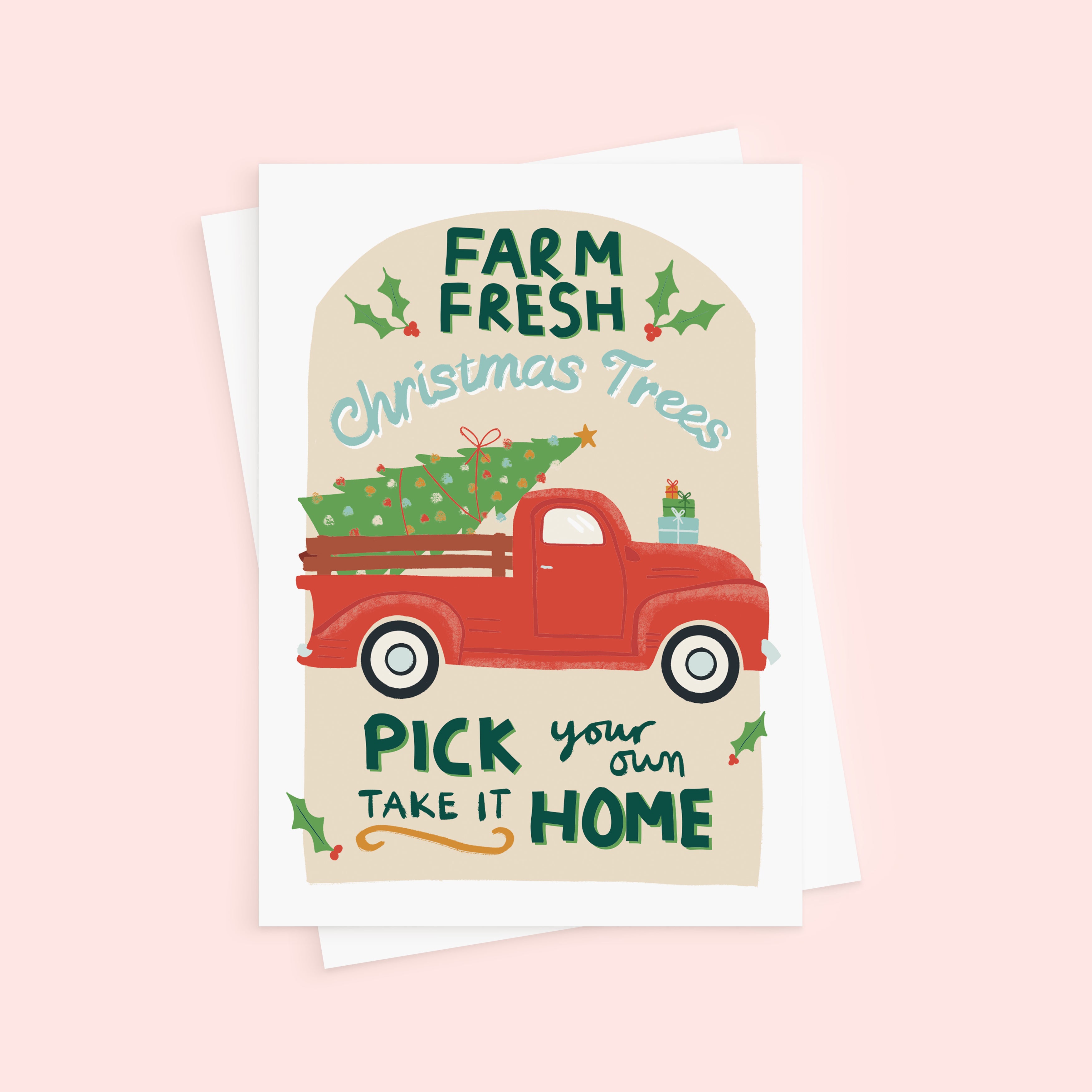 Retro Christmas Tree Christmas Card