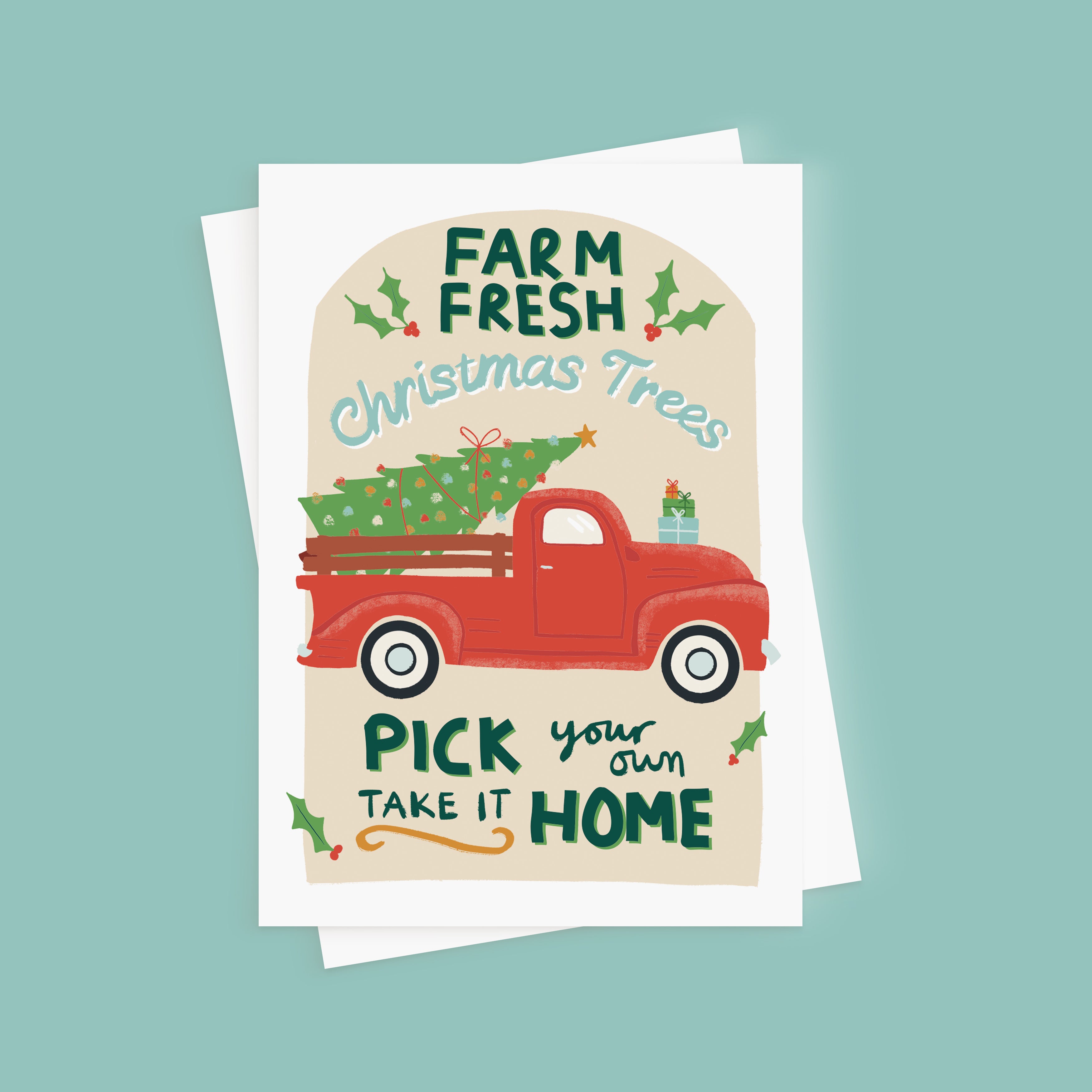 Retro Christmas Tree Christmas Card