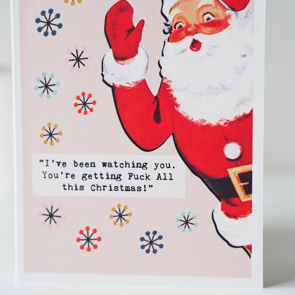 Funny Retro Getting F*ck All For Christmas Card