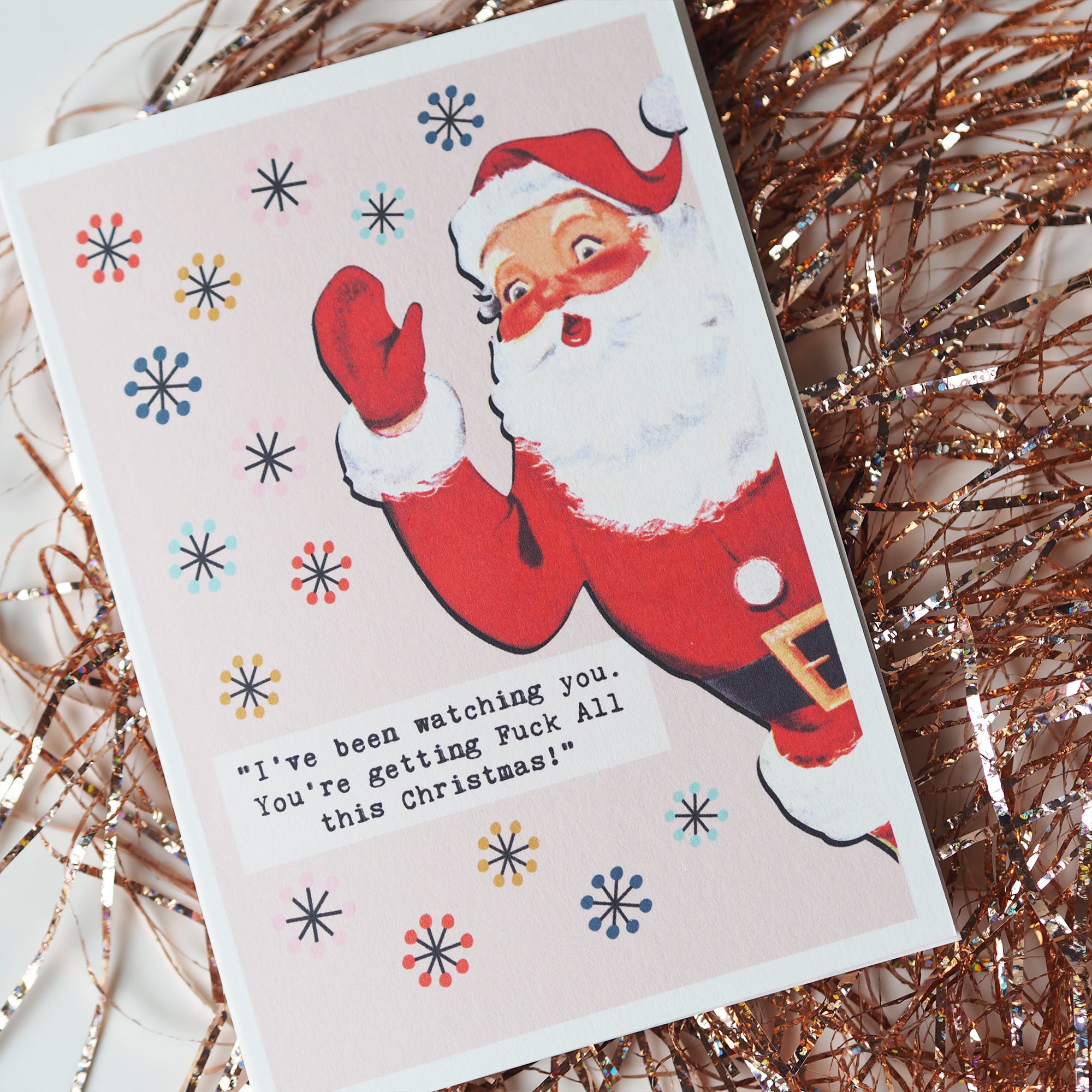 Funny Retro Getting F*ck All For Christmas Card