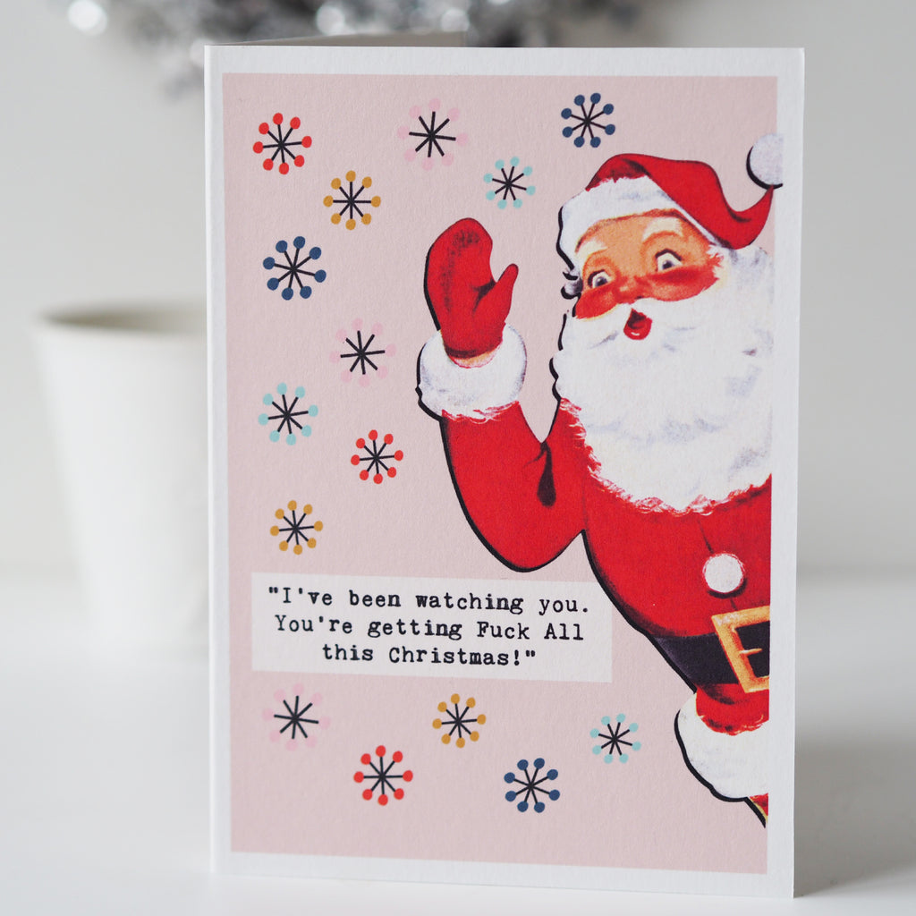 Funny Retro Getting F*ck All For Christmas Card