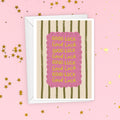 Bold & Playful Good Luck Card – Stripes & Scalloped Design