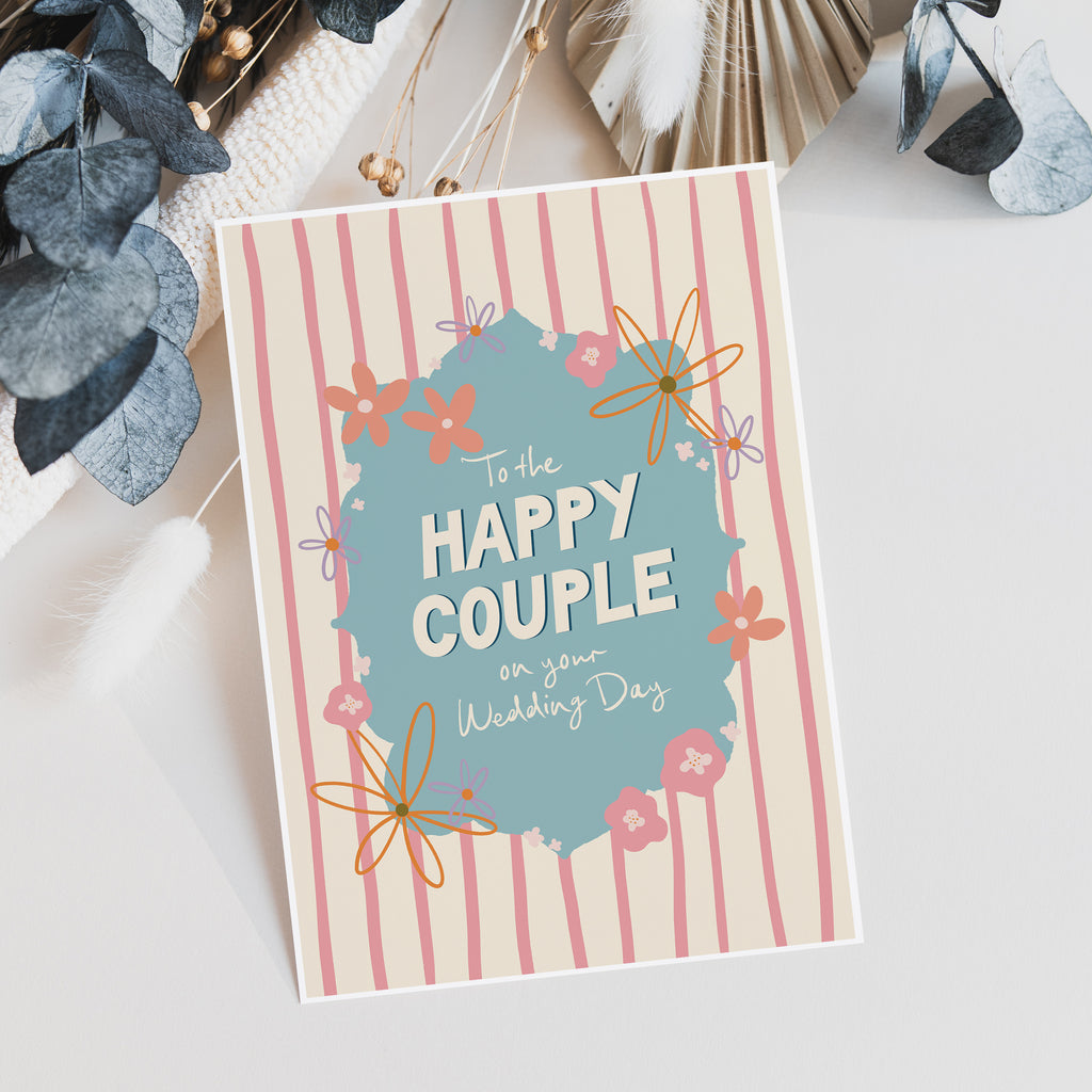 Happy Couple Wedding Day Card