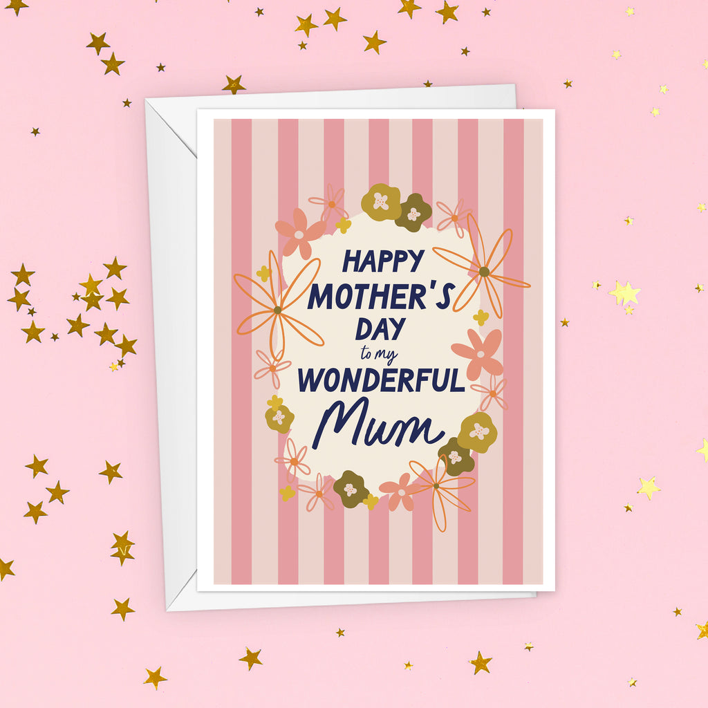 Wonderful Mum Floral Mother's Day Card