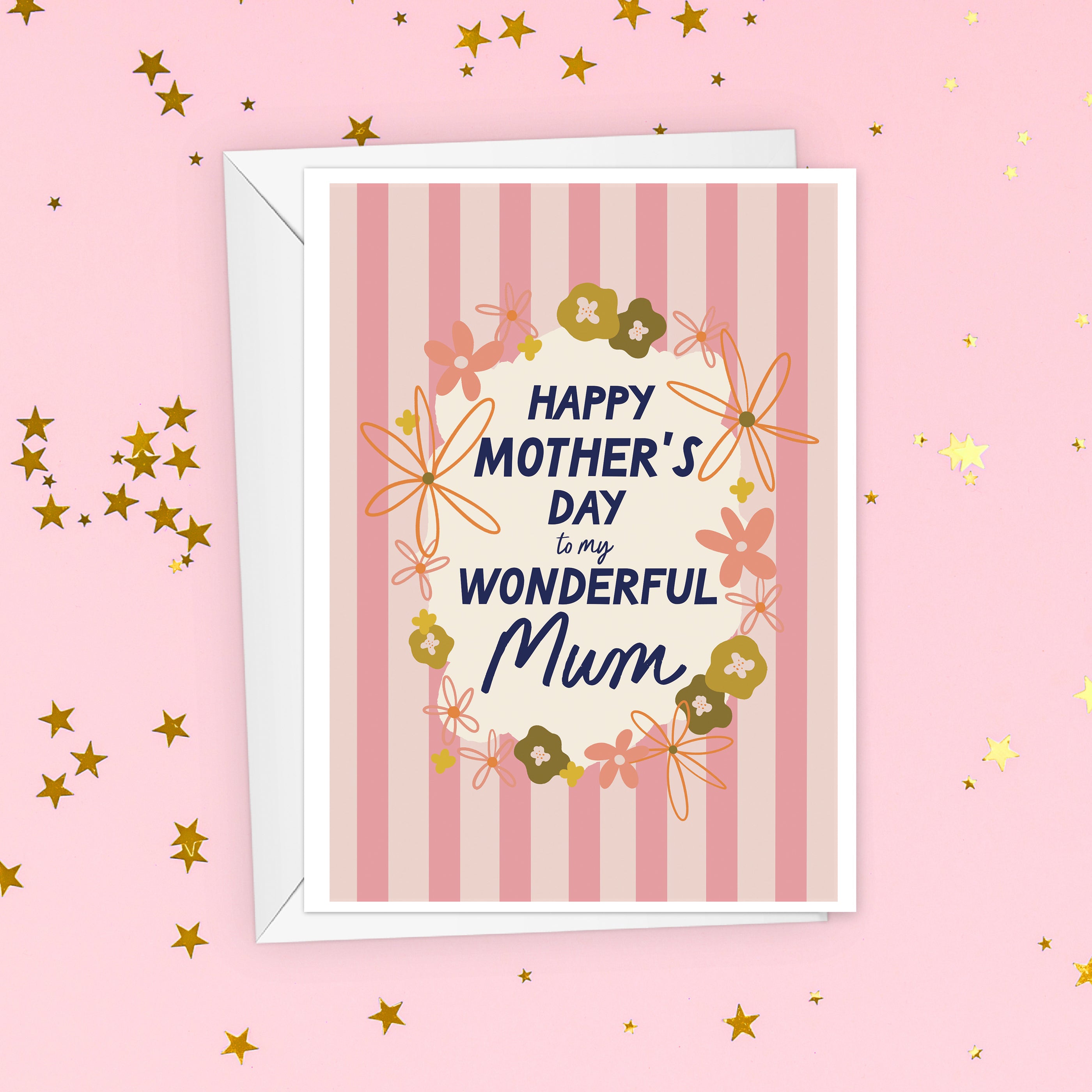 Wonderful Mum Floral Mother's Day Card