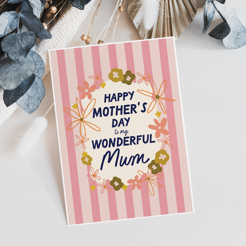 Wonderful Mum Floral Mother's Day Card