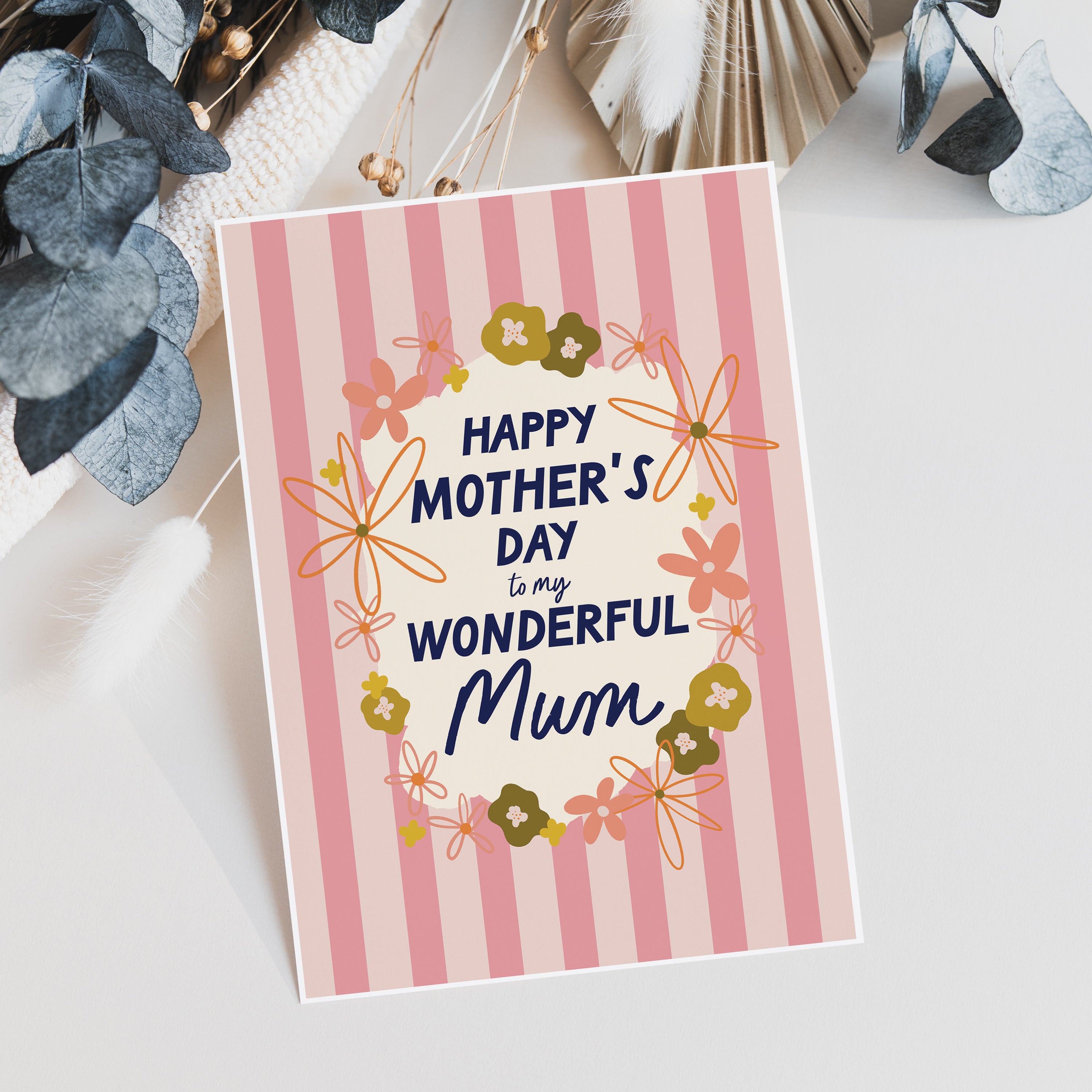 Wonderful Mum Floral Mother's Day Card