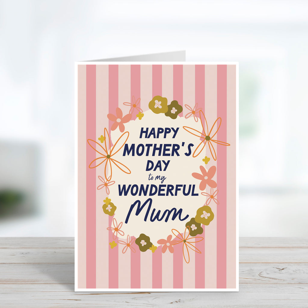 Wonderful Mum Floral Mother's Day Card