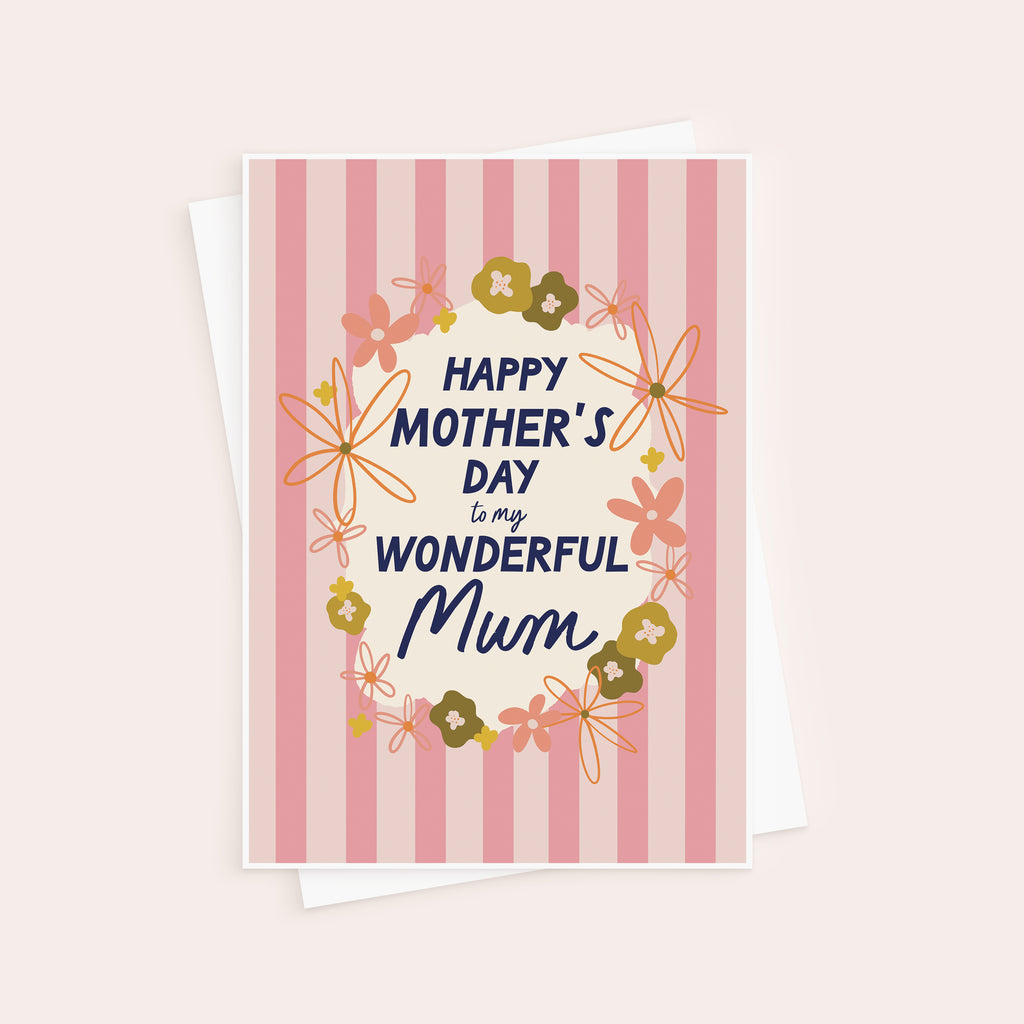 Wonderful Mum Floral Mother's Day Card