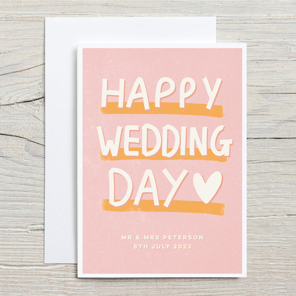 Personalised Happy Wedding Day Card