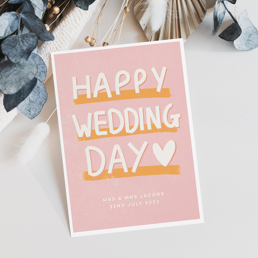Personalised Happy Wedding Day Card