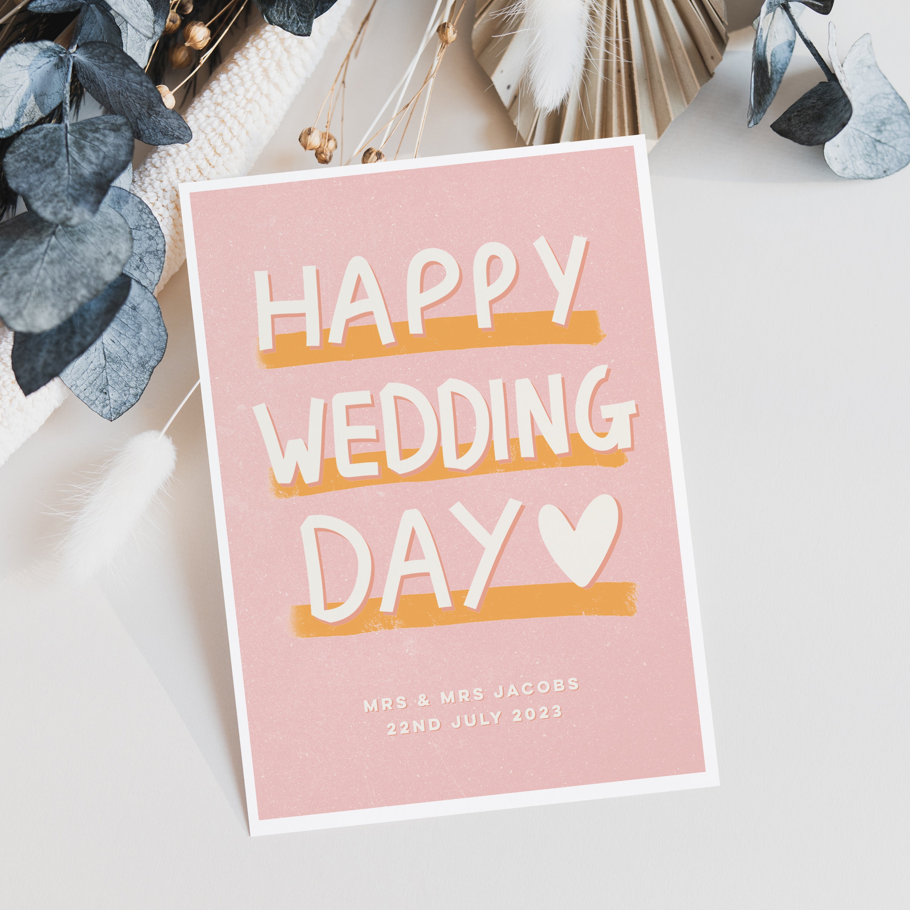 Personalised Happy Wedding Day Card