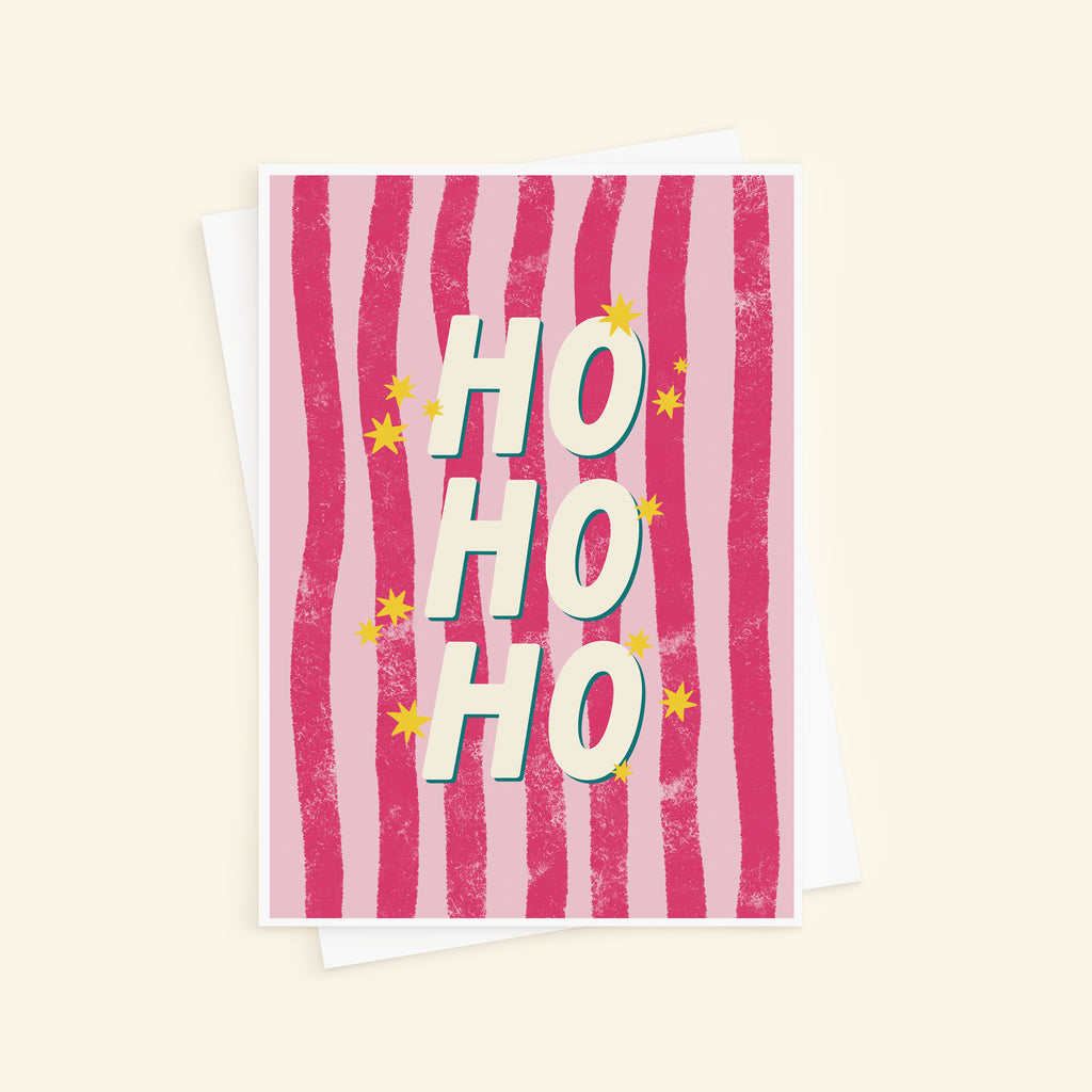 Ho Ho Ho Stripey Christmas Card