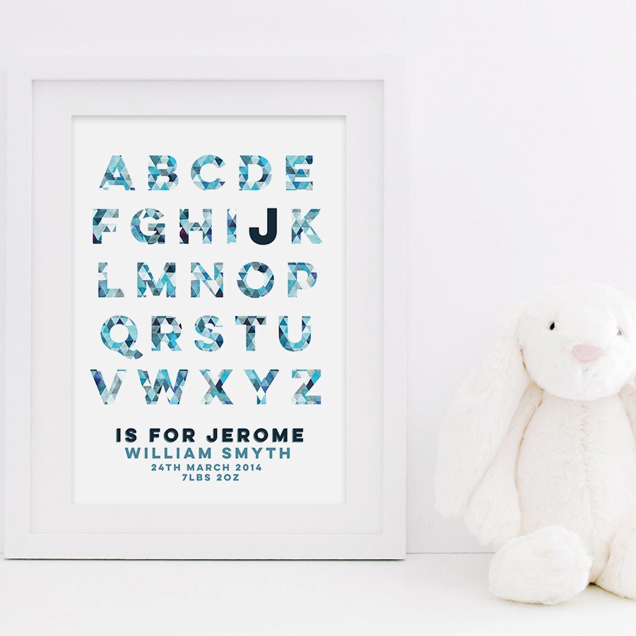 New Baby Print - Personalised Nursery Print - Baby Girl Print - Baby Boy Print - Birth Details Print - New Baby Gift