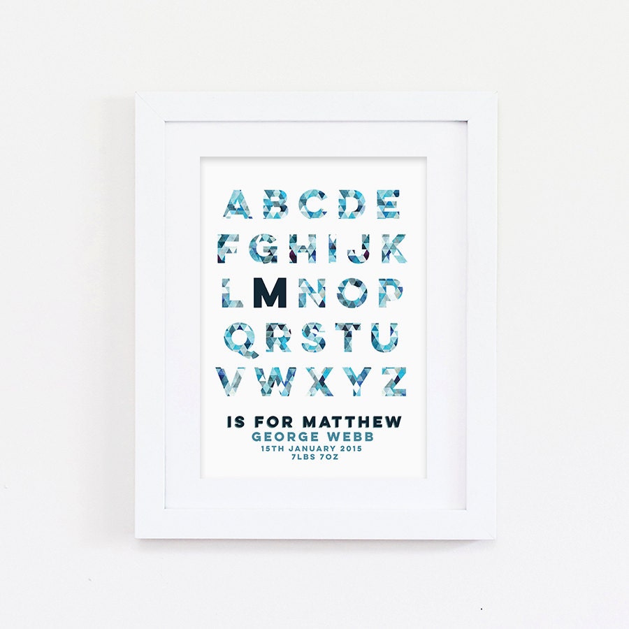 New Baby Print - Personalised Nursery Print - Baby Girl Print - Baby Boy Print - Birth Details Print - New Baby Gift