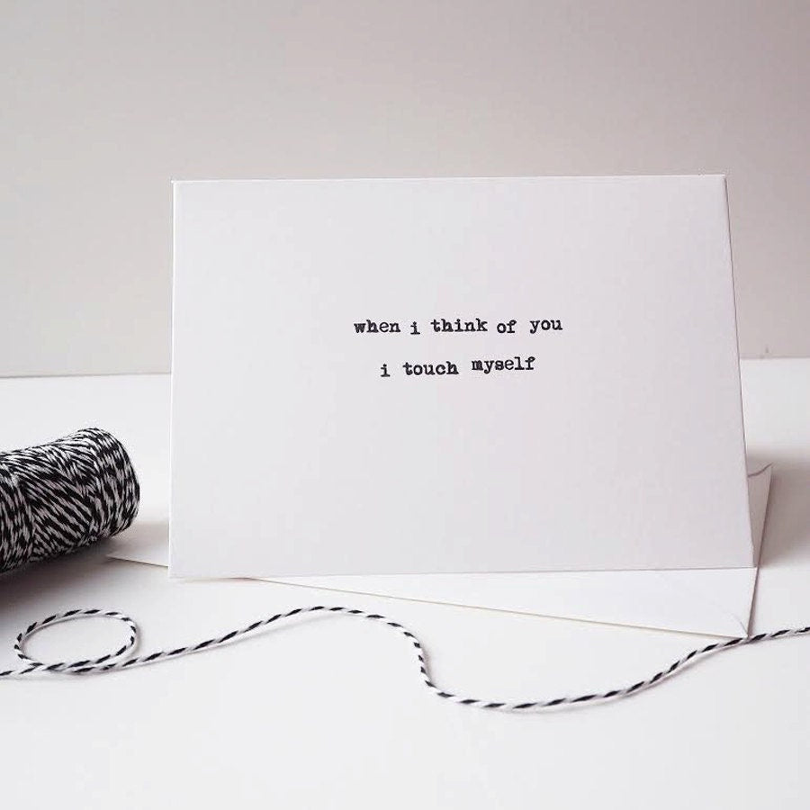 Naughty 'Touch Myself' Valentine's Card - Valentine's Card - Naughty Card - Typography Card - Funny Card - Anniversary Card - Couples Card