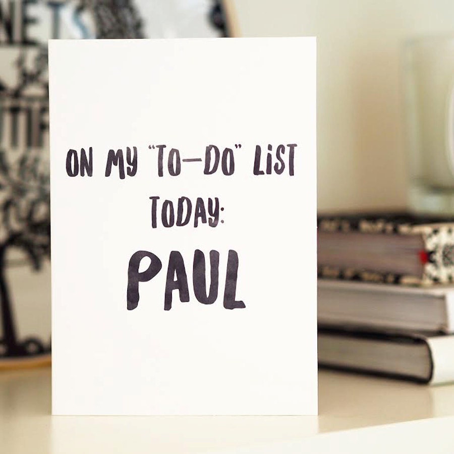 To Do List Funny Valentine's Card - Personalised Card - Valentine's Card - Funny Card - Naughty Card - Rude Card - Anniversary Card