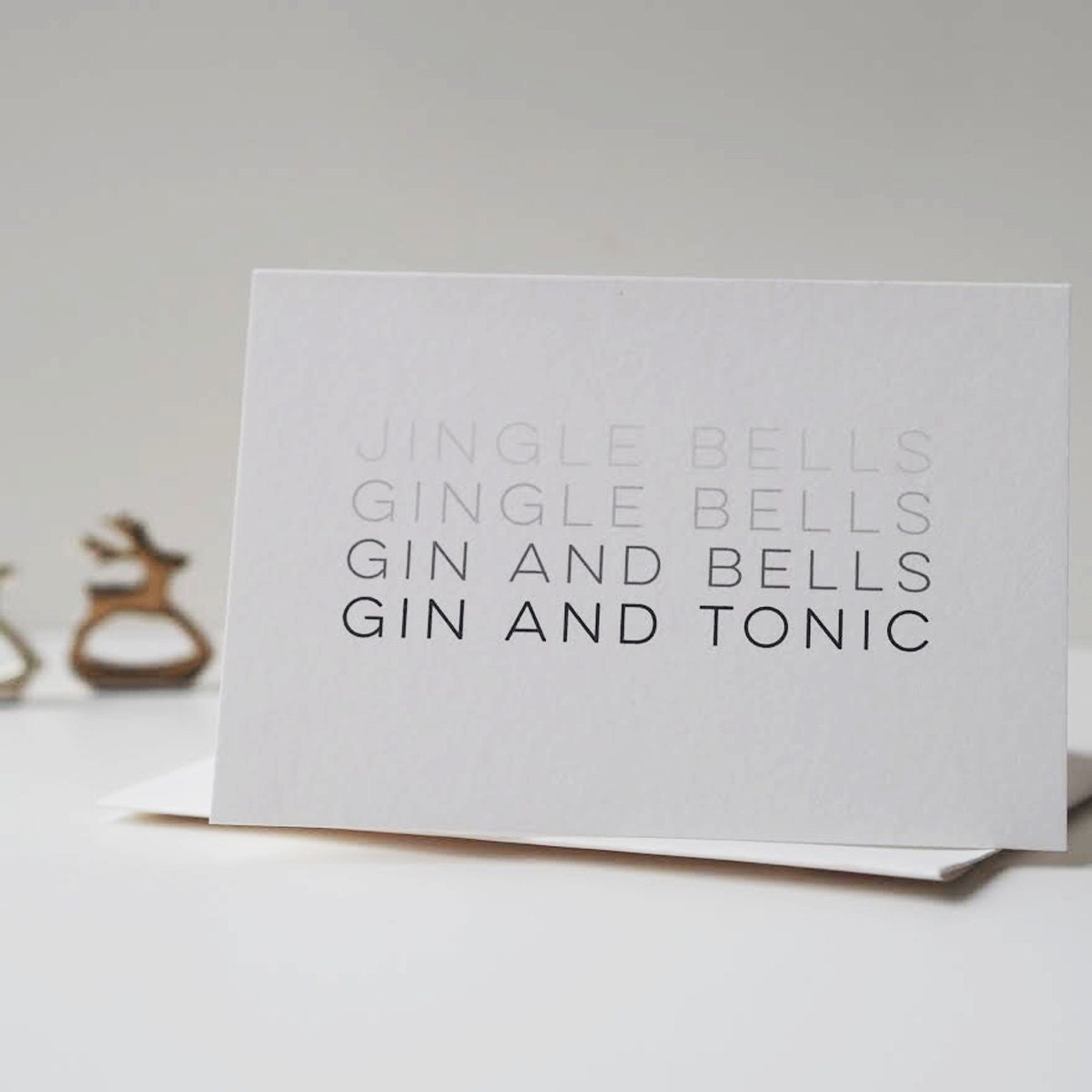 Gin and Tonic Christmas Card - Christmas Card - Gin Card - Jingle Bells Card - Jingle Bells - Gingle Bells
