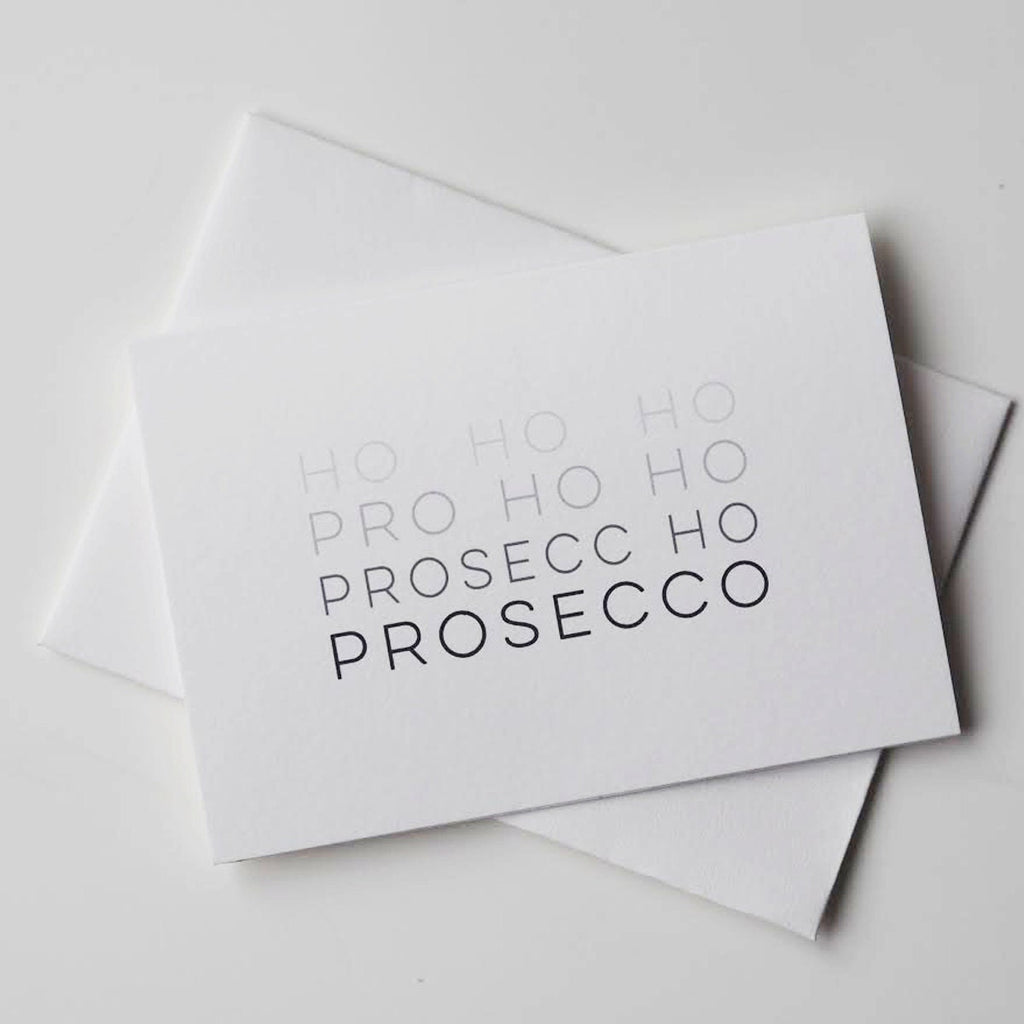 Prosecco Christmas Card - Christmas Card - Prosecco Card - Ho Ho Ho Christmas Card - Funny Christmas Card