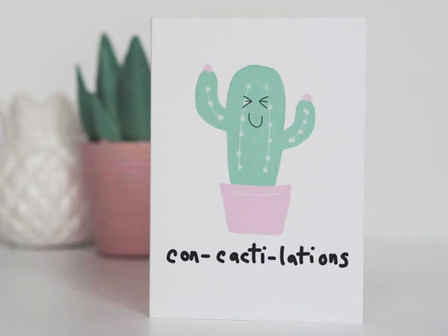 Cactus Congratulations Card - Well Done Card - Con-cacti-lations Card - Congratulations Card - Cactus Card - New Job Card - Exams Card