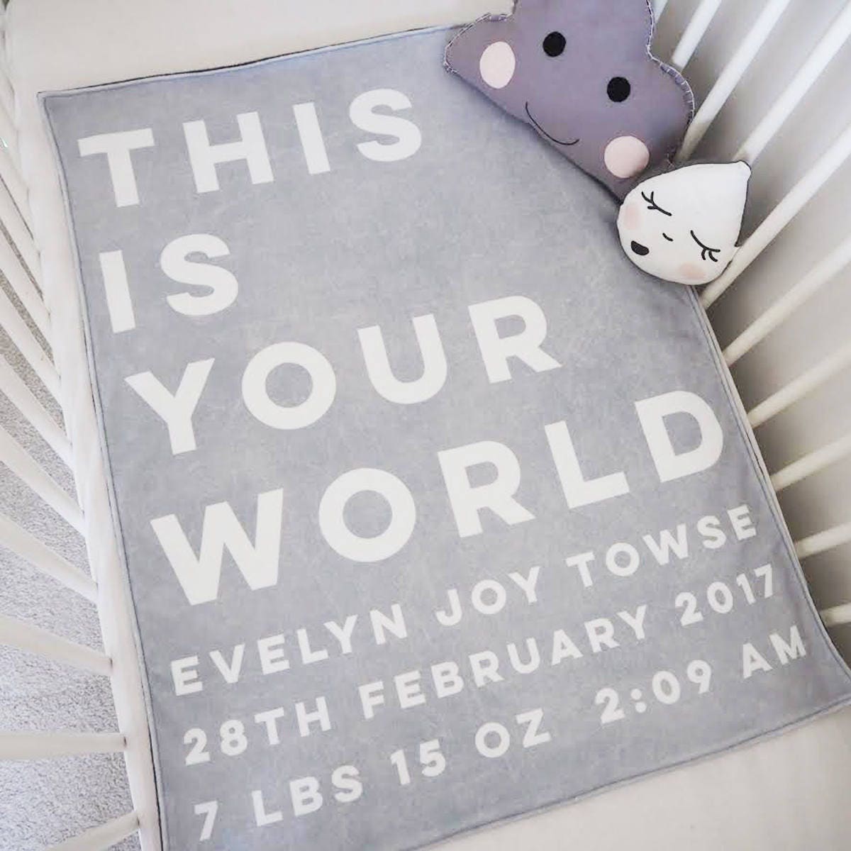 Personalised 'This Is Your World' New Baby Blanket - New Baby Keepsake - Baby Blanket - Personalised New Baby Gift - New Baby Gift