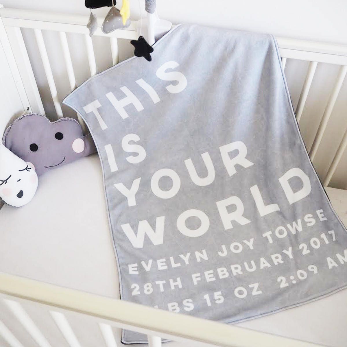 Personalised 'This Is Your World' New Baby Blanket - New Baby Keepsake - Baby Blanket - Personalised New Baby Gift - New Baby Gift