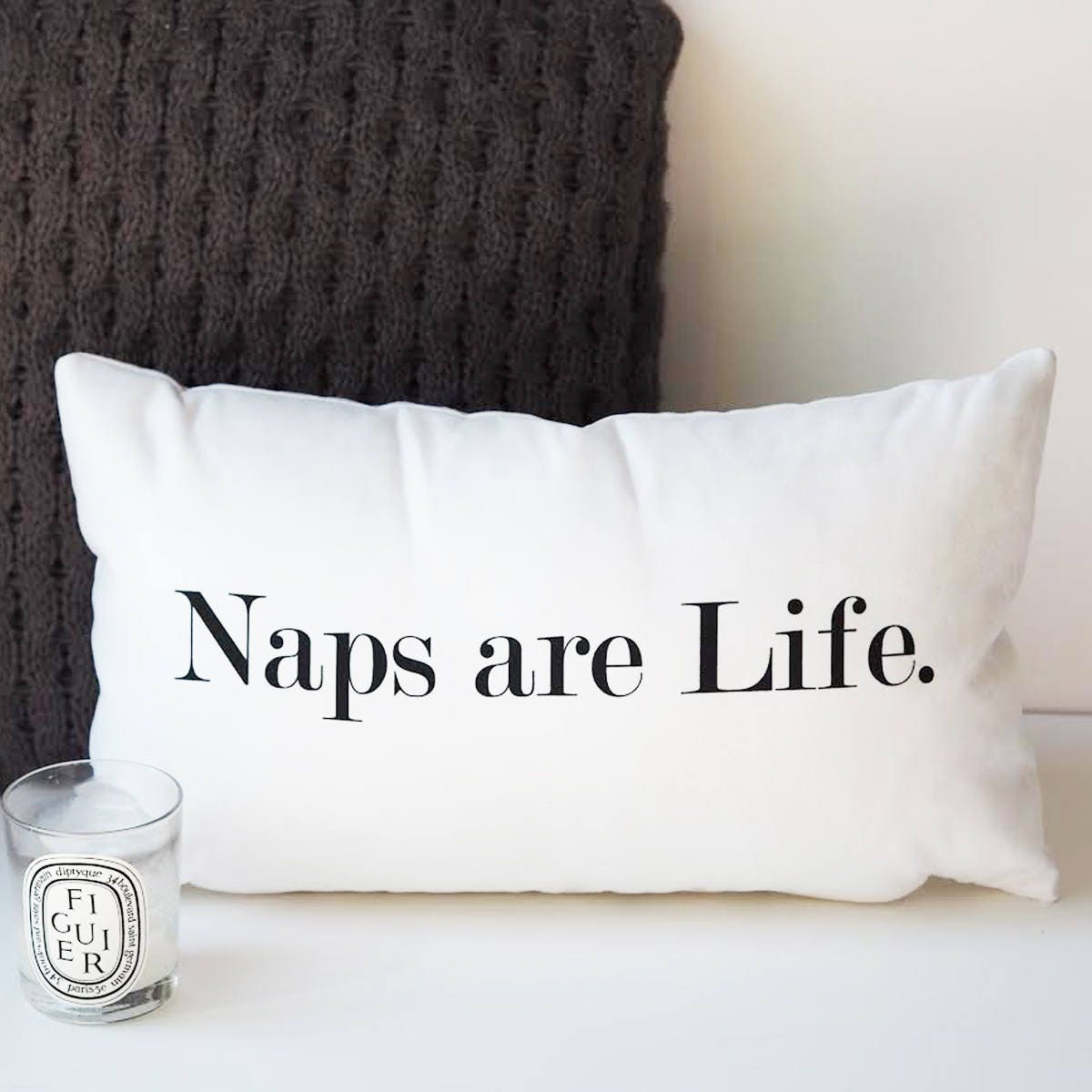 Naps Are Life Cushion - Funny Quote Cushion - Quote Cushion - Naps Cushion - Naps Are Life - Oblong Cushion - Nursery Cushion