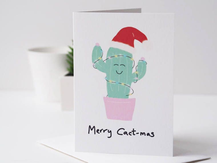 Merry Cact-Mas Funny Cactus Christmas Card - Cactus Christmas Card - Funny Christmas Card - Merry Christmas Card - Cactus Card - Christmas