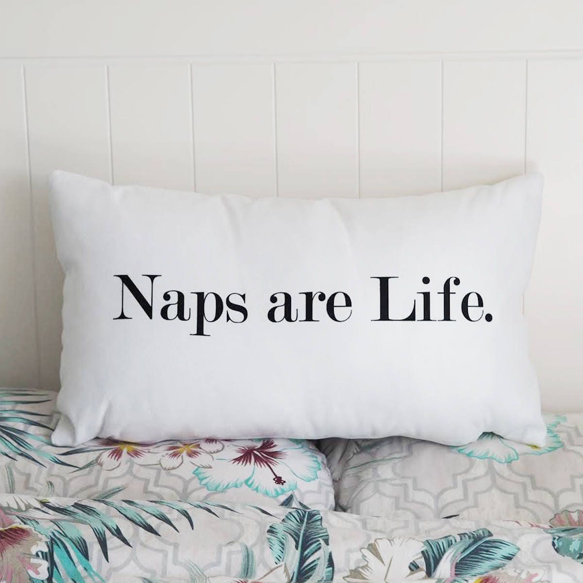 Naps Are Life Cushion - Funny Quote Cushion - Quote Cushion - Naps Cushion - Naps Are Life - Oblong Cushion - Nursery Cushion